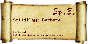 Szilágyi Barbara névjegykártya