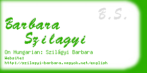 barbara szilagyi business card